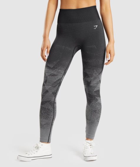 Women's Gymshark Adapt Ombre Seamless Leggings Black | NZ 1LXZVU